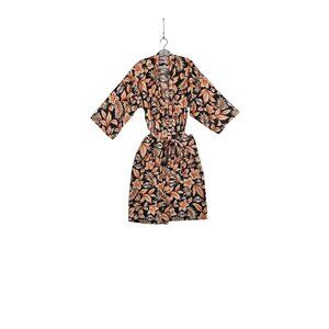 San Francisco Giants Rayon Spooner Aloha Robe L/XL Cotton Hawaiian Floral Black